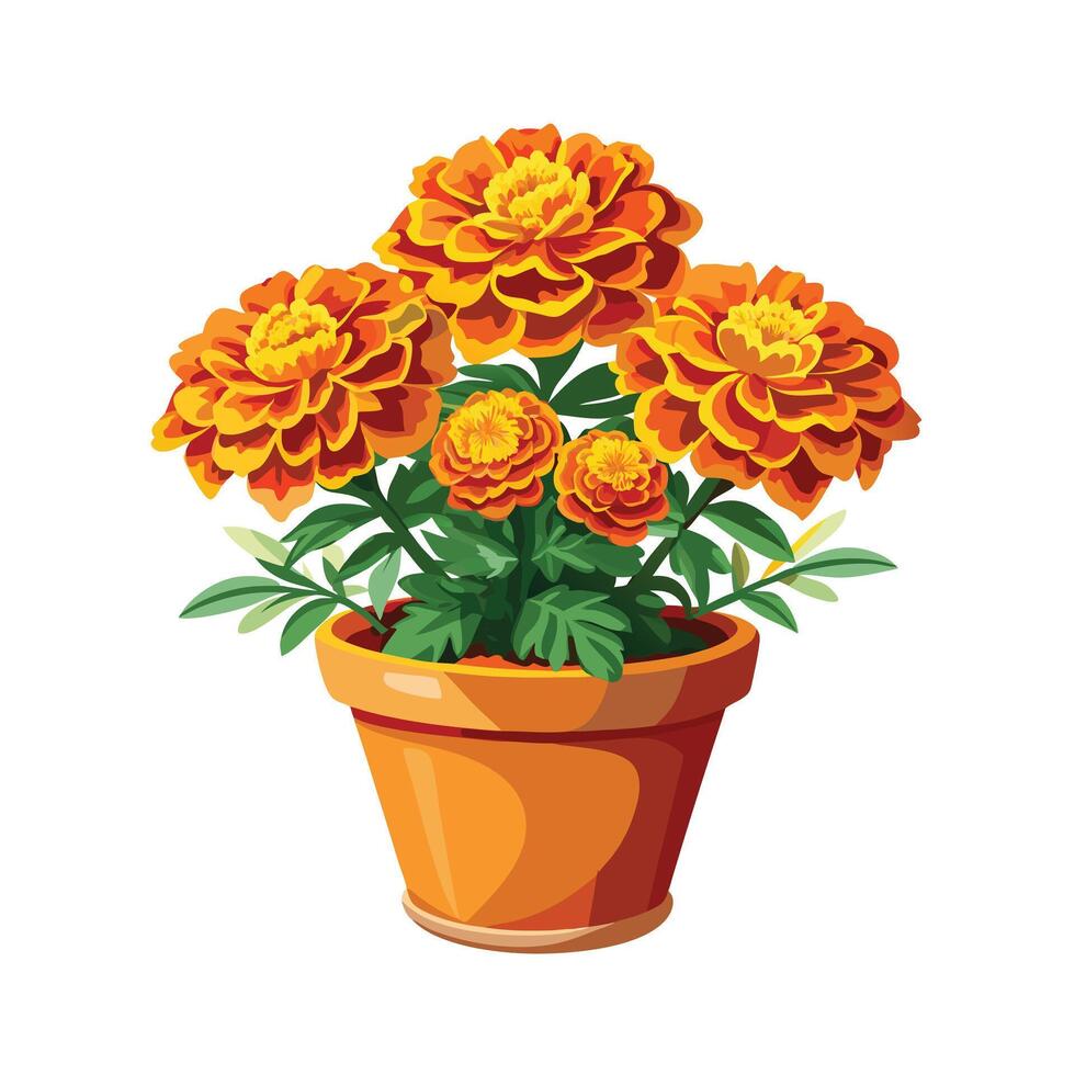 Beautiful Flowerpot Houseplant Illustration vector