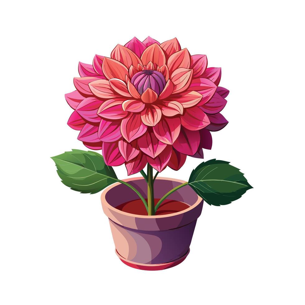 Beautiful Flowerpot Houseplant Illustration vector
