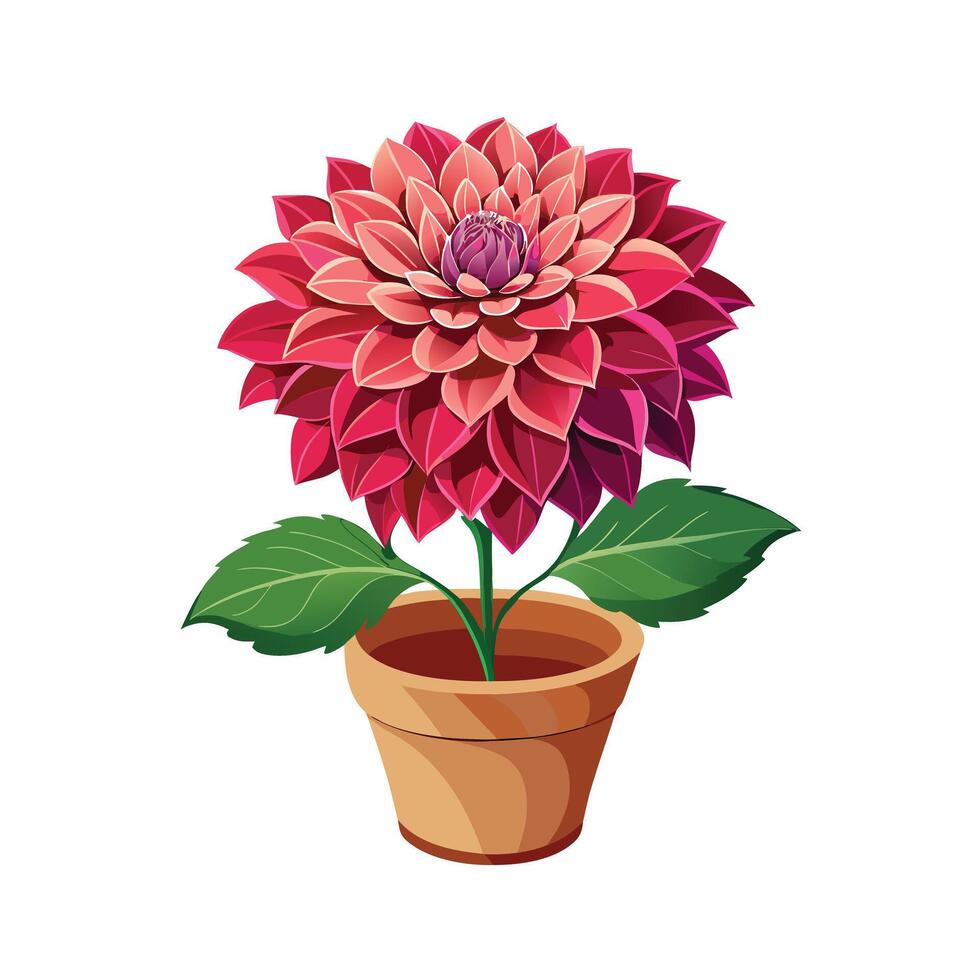 Beautiful Flowerpot Houseplant Illustration vector