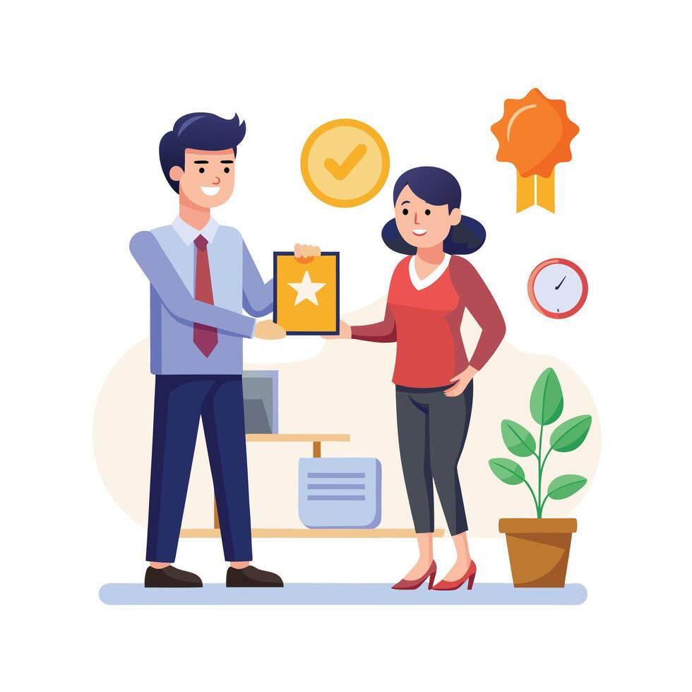 Realistic Office Moments Illustration Concepts vector