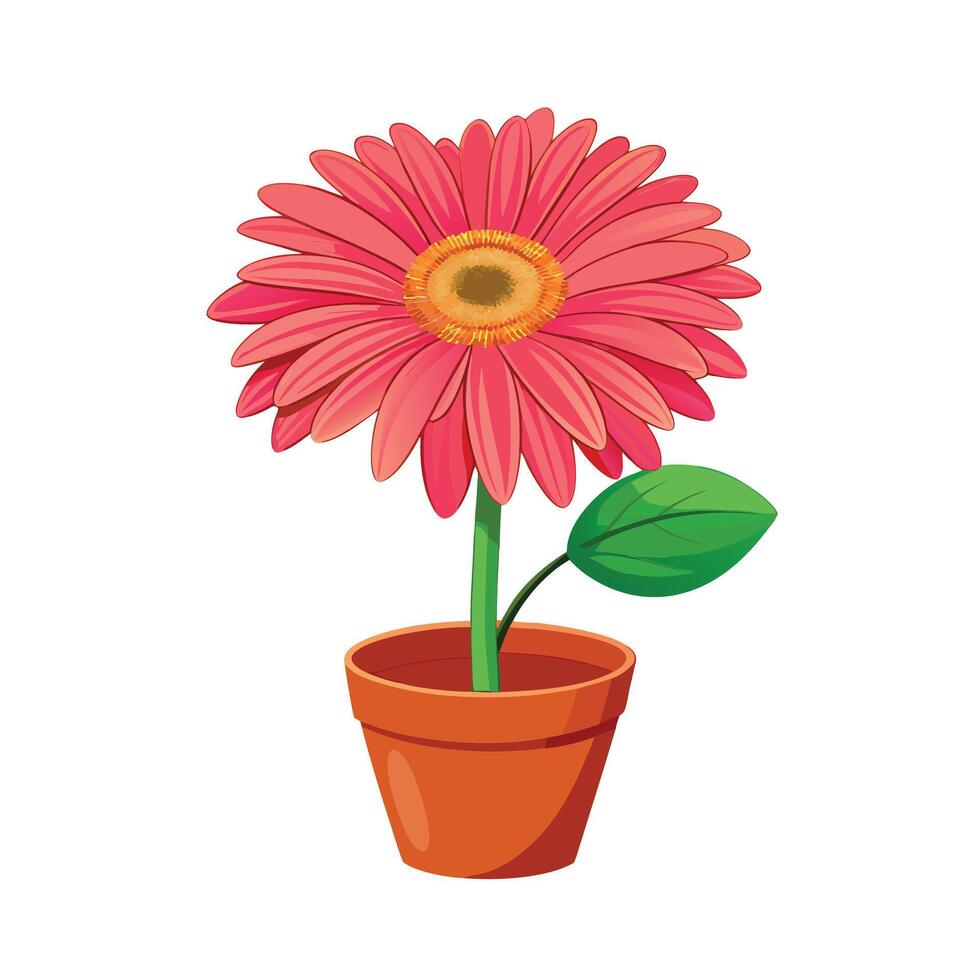 Beautiful Flowerpot Houseplant Illustration vector