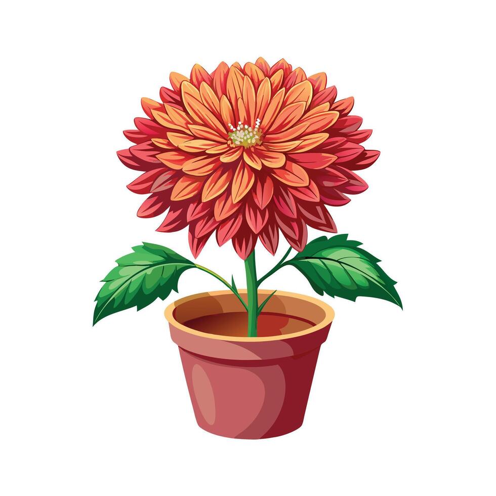 Beautiful Flowerpot Houseplant Illustration vector