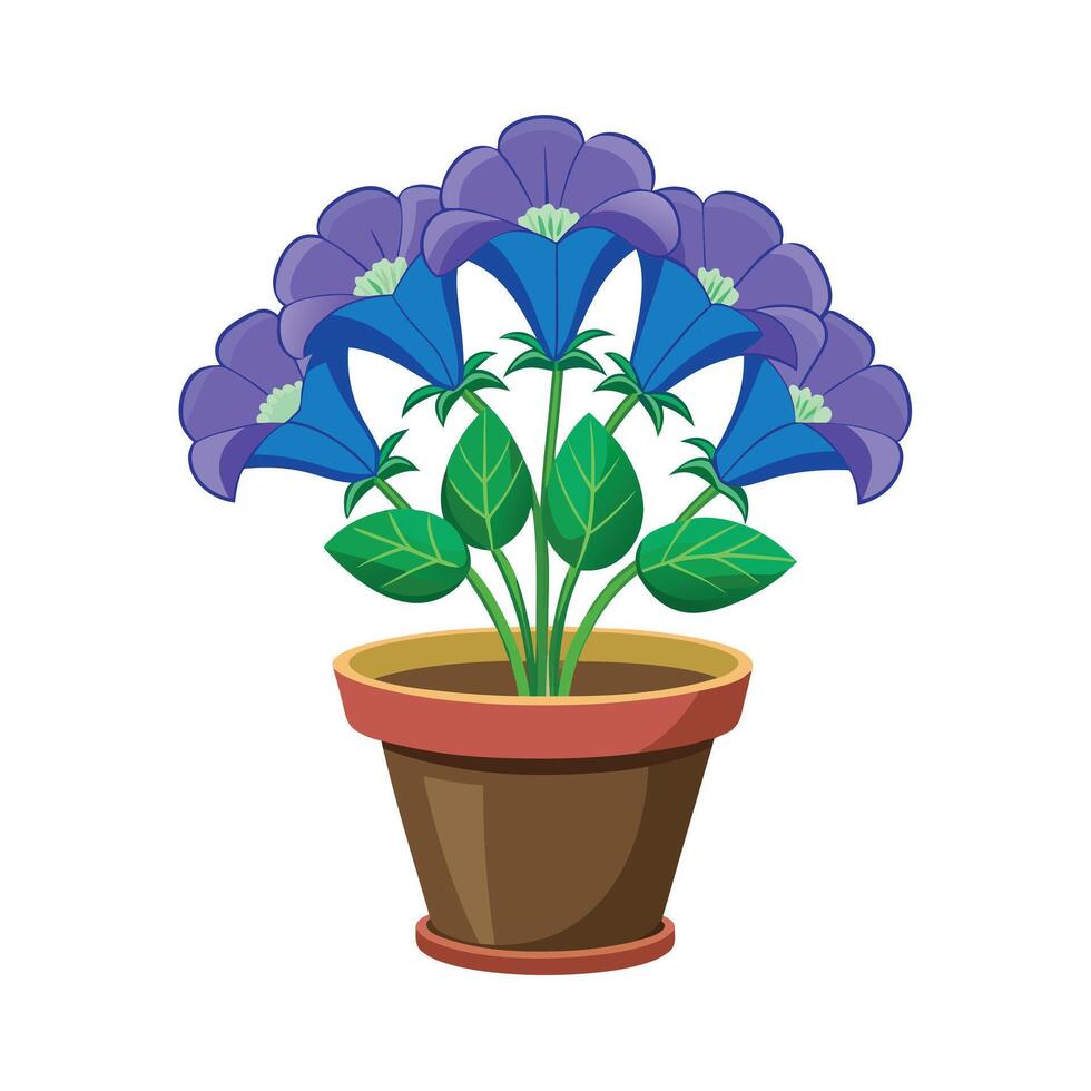 Beautiful Flowerpot Houseplant Illustration vector