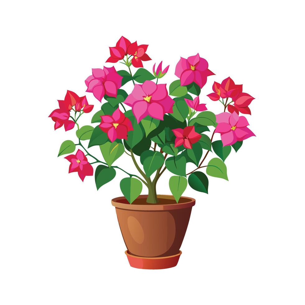 Beautiful Flowerpot Houseplant Illustration vector