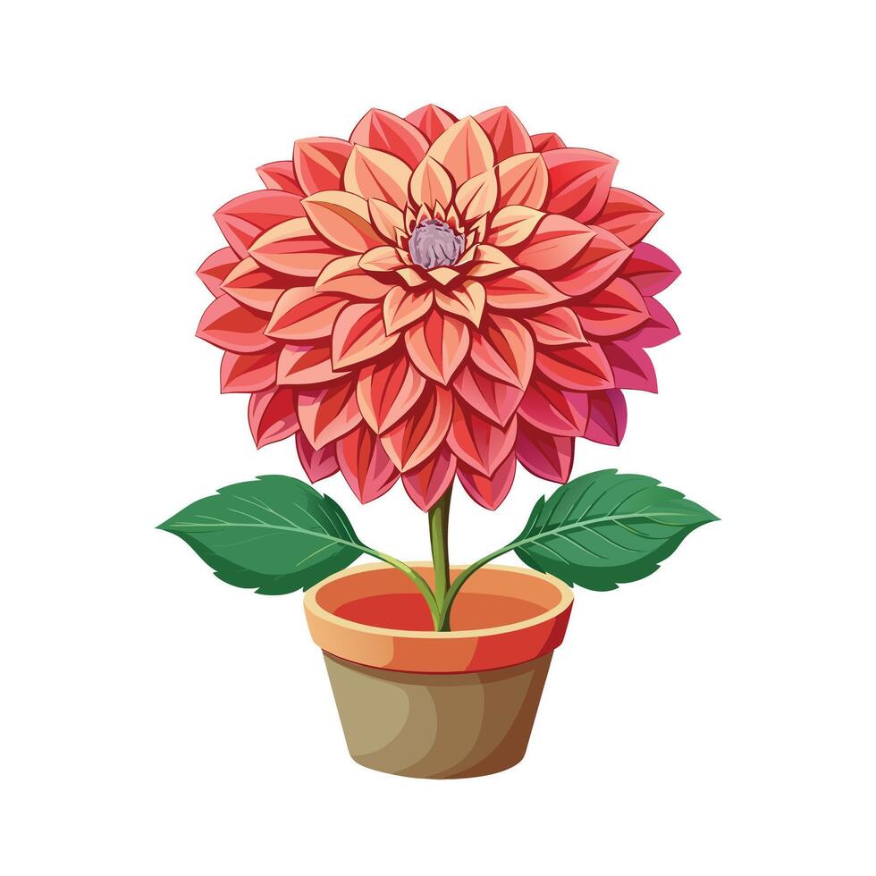Beautiful Flowerpot Houseplant Illustration vector