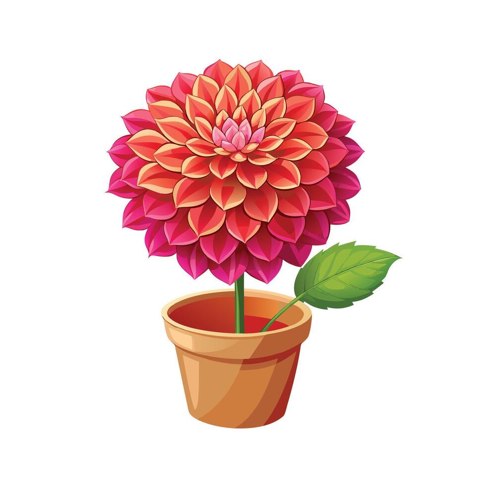 Beautiful Flowerpot Houseplant Illustration vector