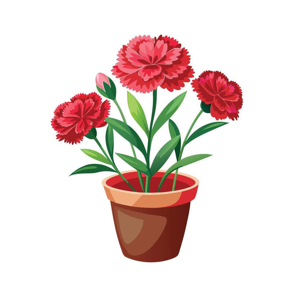 Beautiful Flowerpot Houseplant Illustration vector