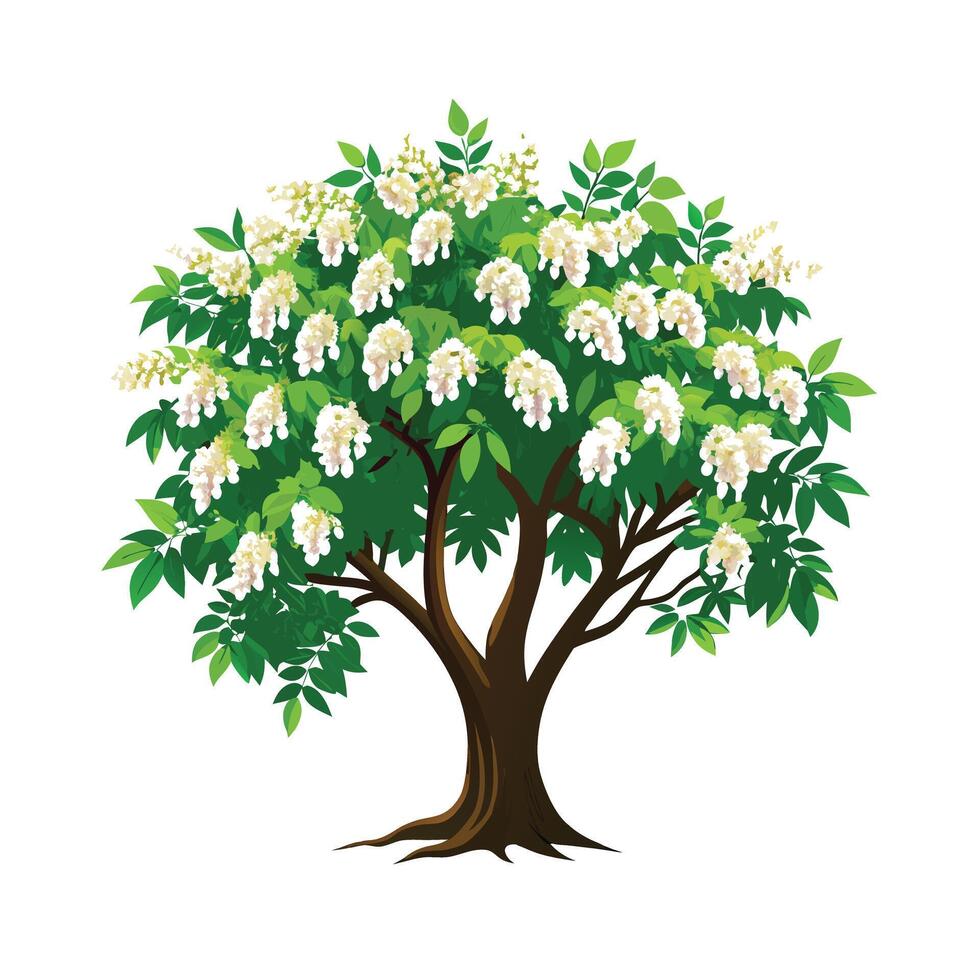 Beautiful Single Big Tree Illustration vector