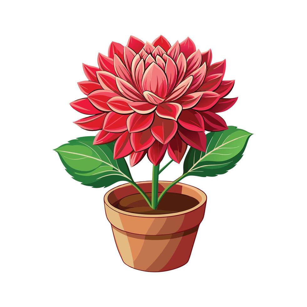 Beautiful Flowerpot Houseplant Illustration vector