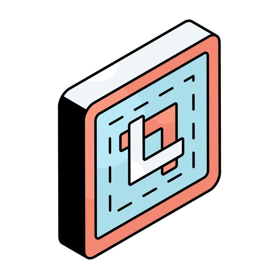 Modern style icon of crop tool vector