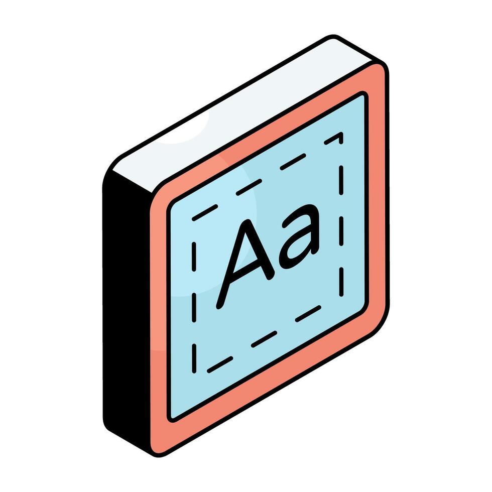 A flat design icon of font tool vector