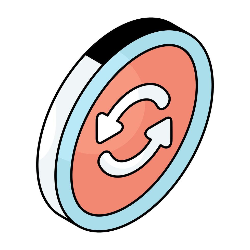 A colored design icon of update arrows vector