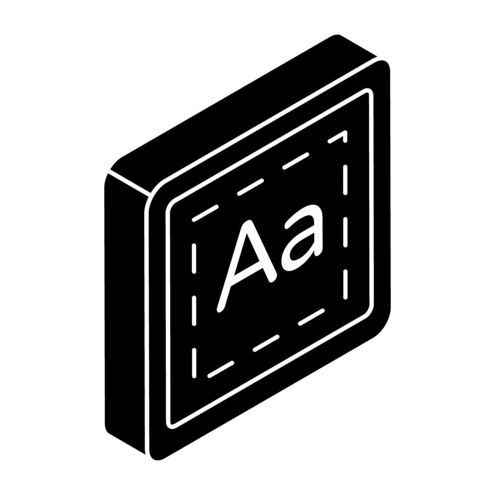 A flat design icon of font tool vector