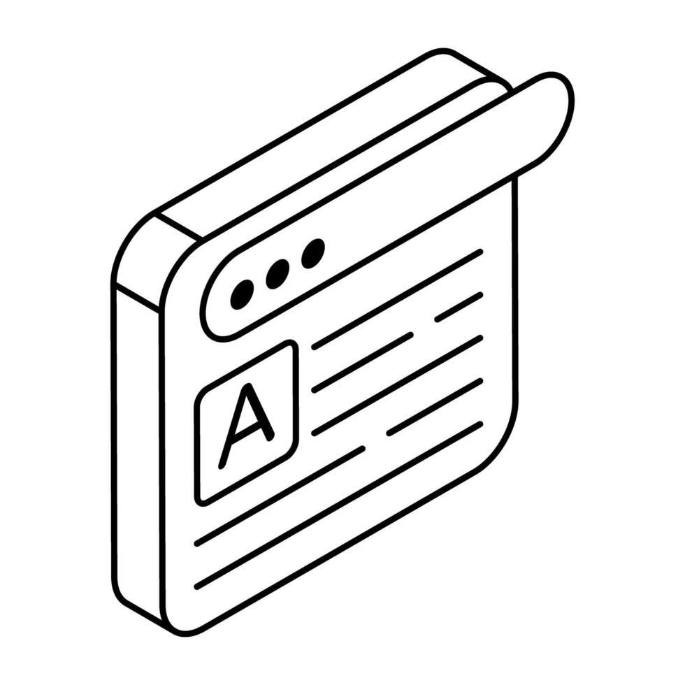 Trendy design icon of content writing vector