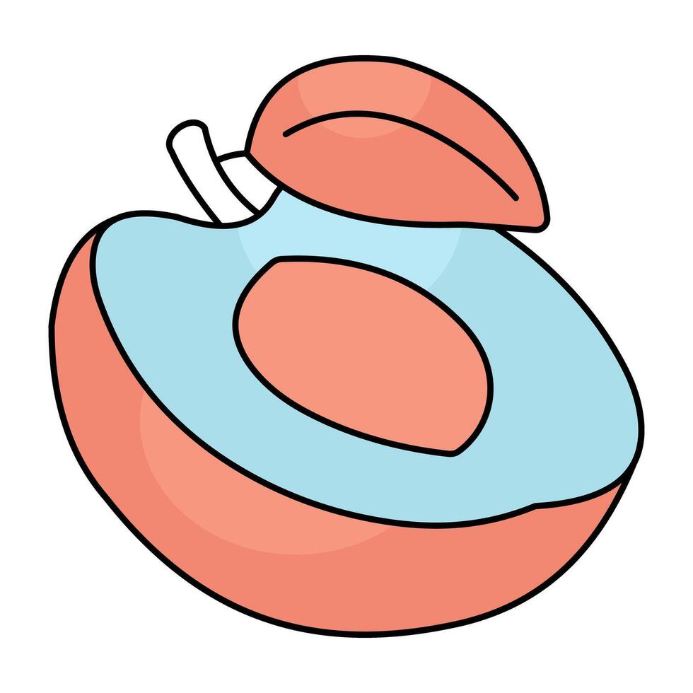 A flat design icon of apricot vector