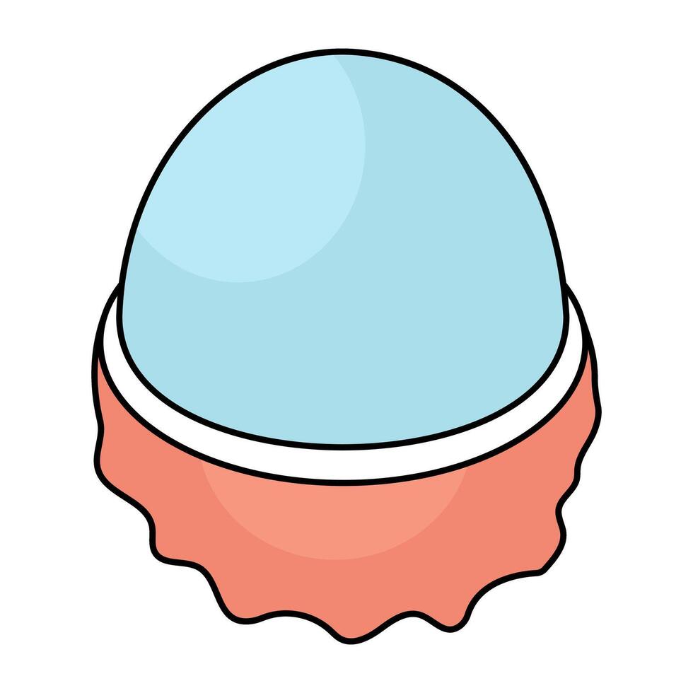 A flat design icon of boiled egg vector