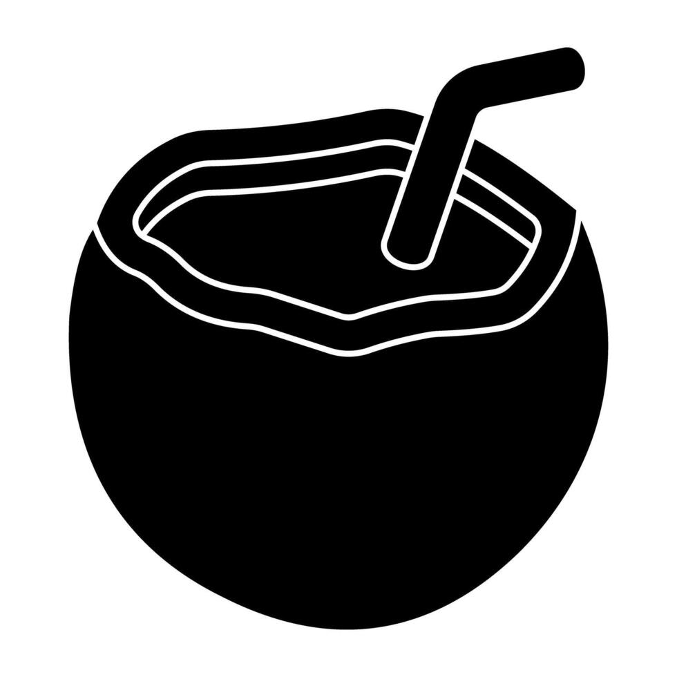 A colored design icon of coconut drink vector