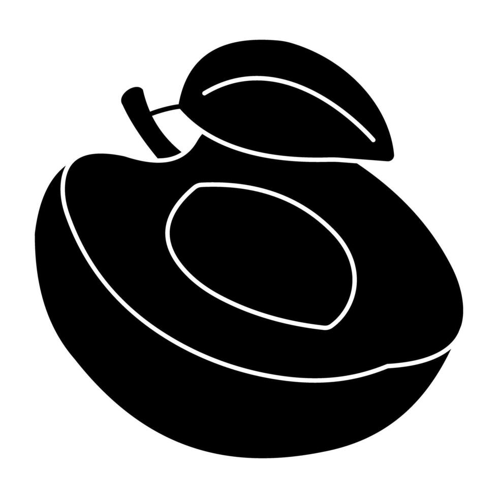 A flat design icon of apricot vector