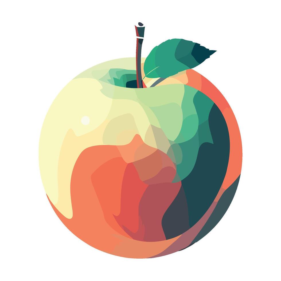 Juicy apple fruit eating and freshness icon isolated vector