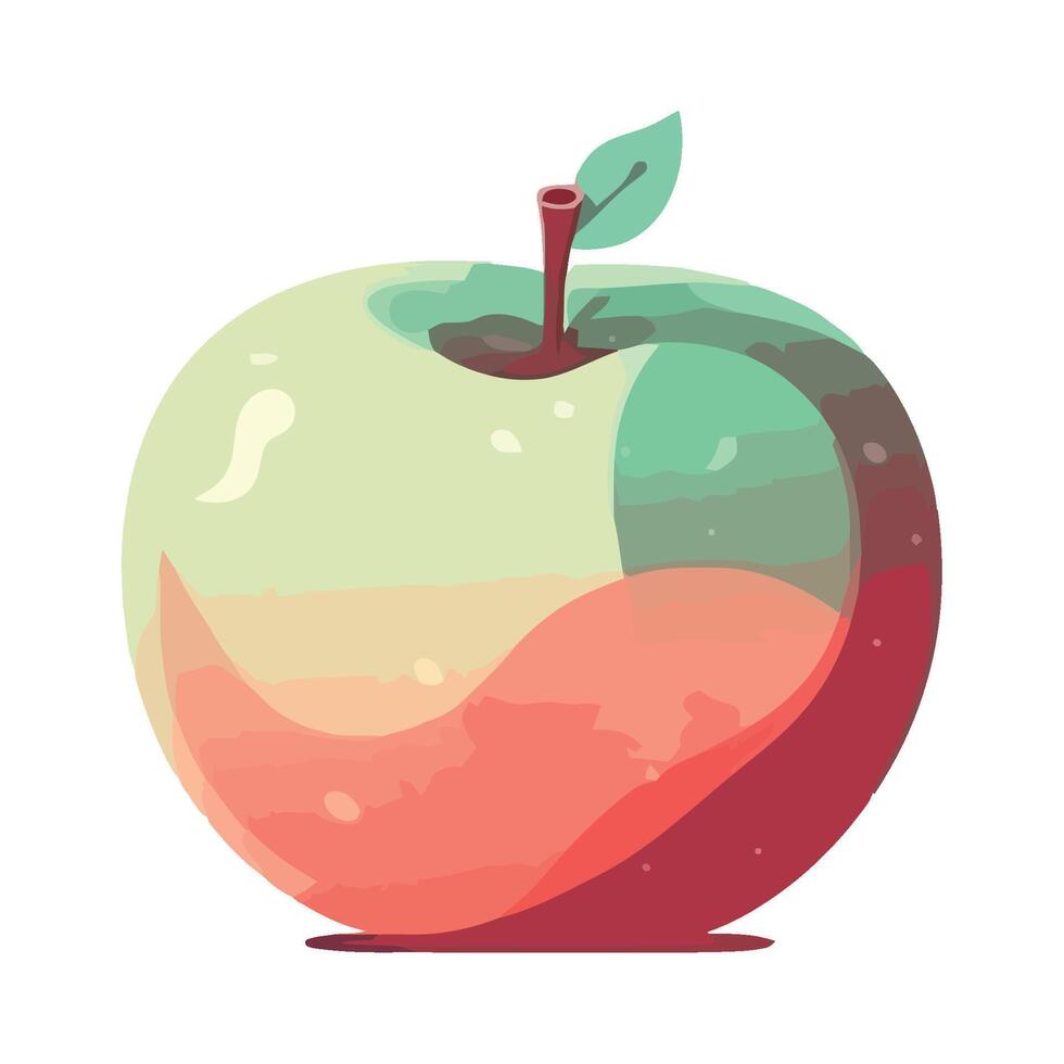 Juicy apple on white background icon isolated vector