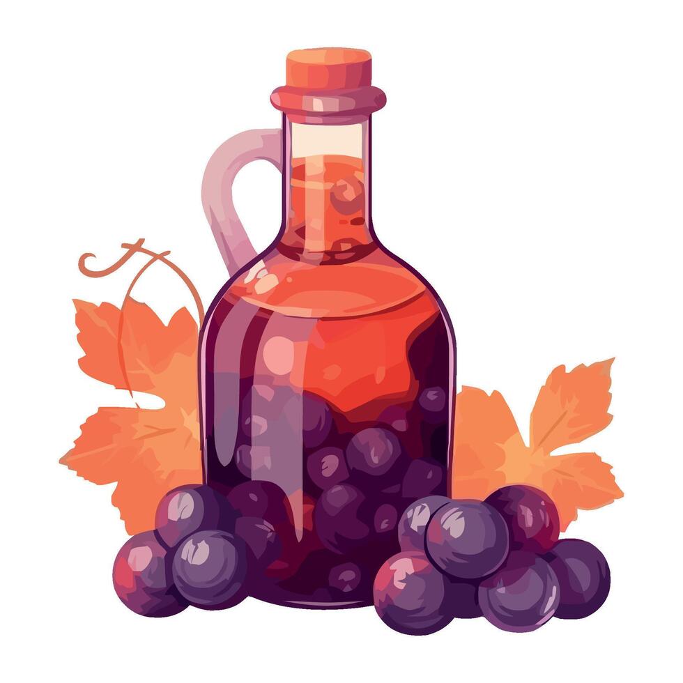 Ripe grape bunches for organic wine making icon isolated vector