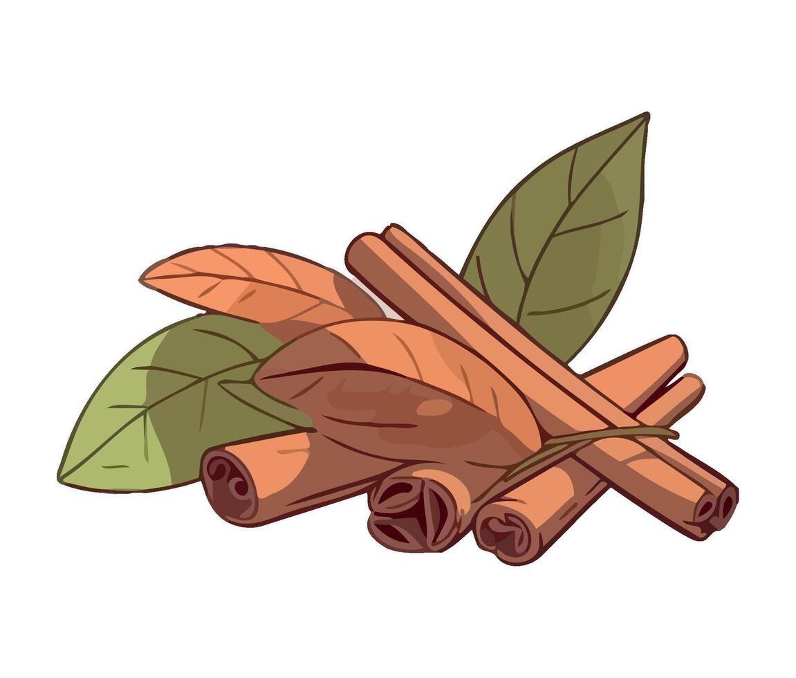 cinnamon cooking with organic herbs icon isolated vector