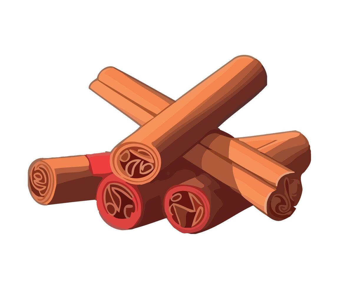 cinnamon sticks organic herbs icon isolated vector