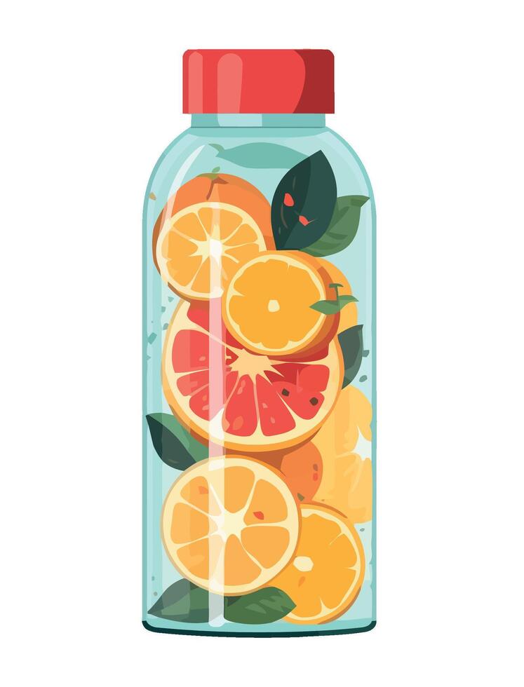 Fresh organic lemon juice in cocktail glass decoration icon isolated vector
