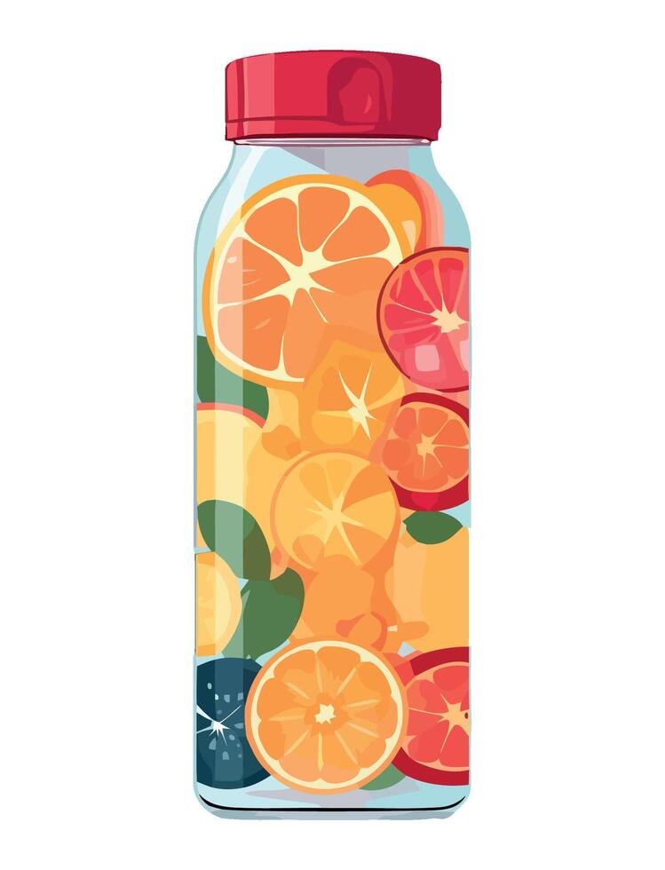 Fresh lemon cocktail in jar with ice icon isolated vector