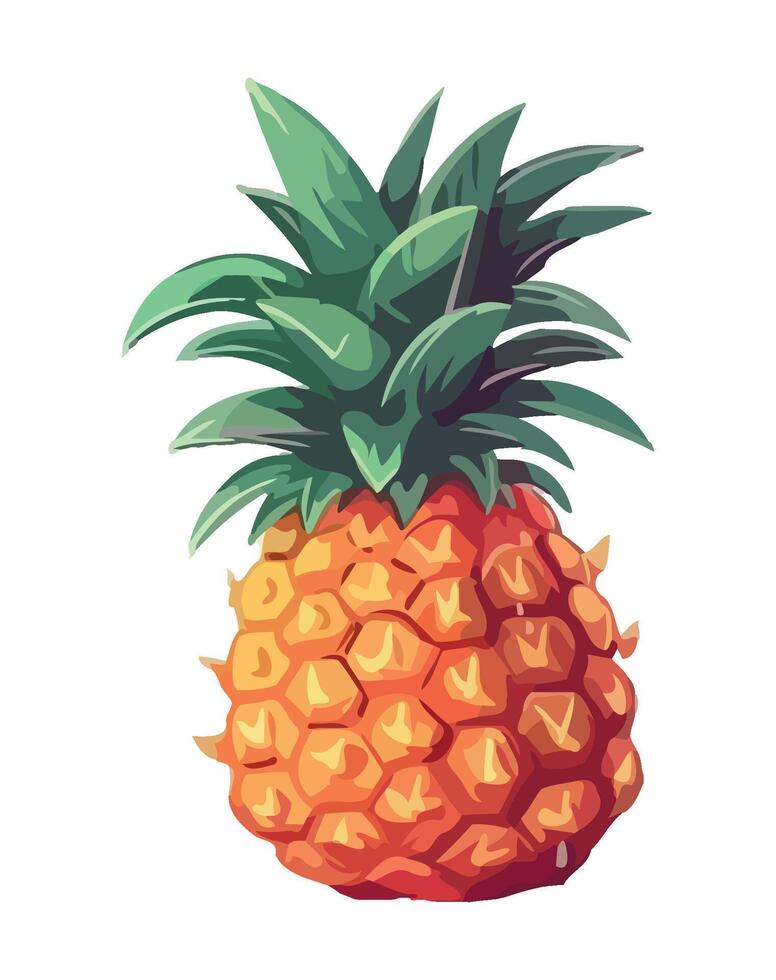 Ripe pineapple, symbol of tropical freshness icon isolated vector