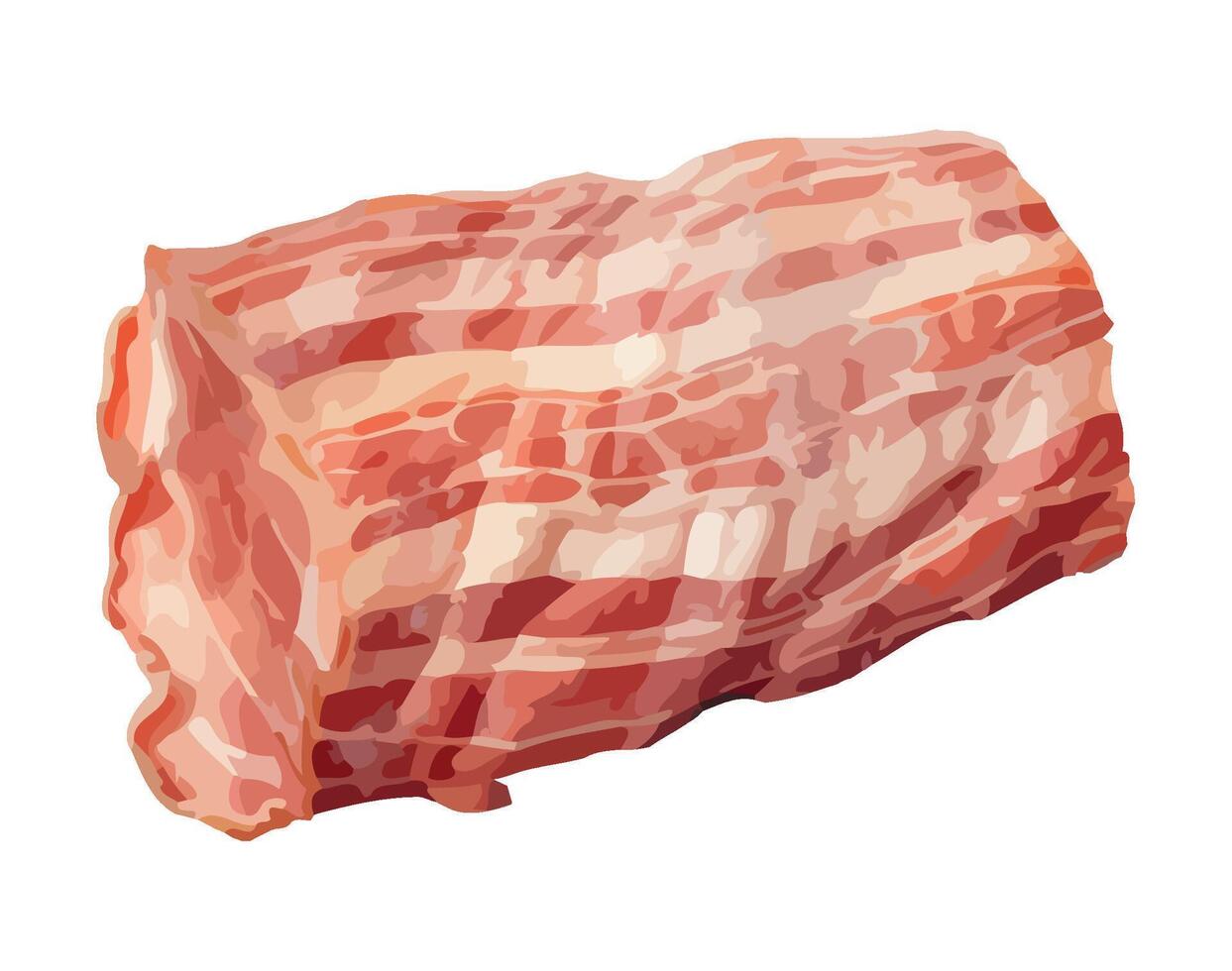 Freshly cooked pork bacon, a gourmet delight icon isolated vector