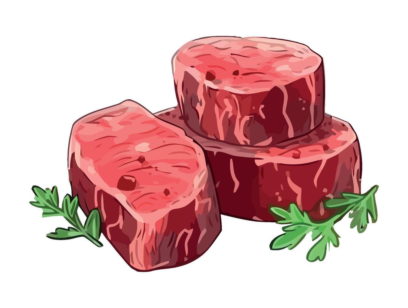 Freshly cooked gourmet pork meal with herbs icon isolated vector