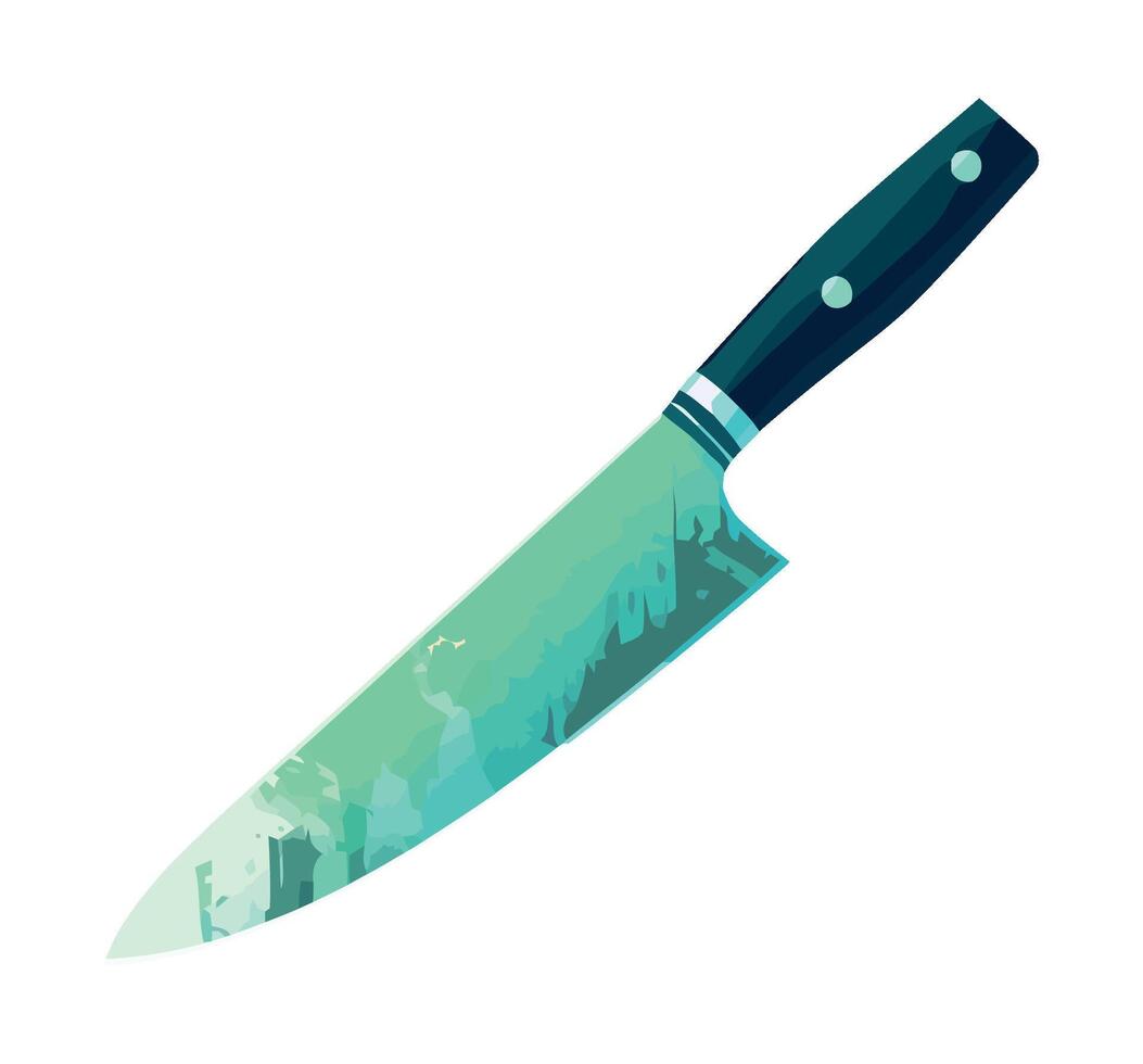Sharp stainless steel blade with wooden handle icon isolated vector