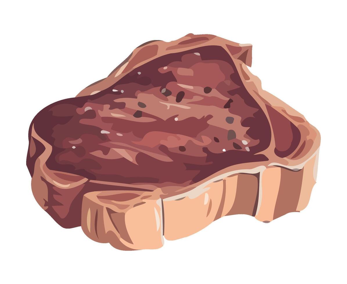 Freshly cooked pork steak, a gourmet meal icon isolated vector