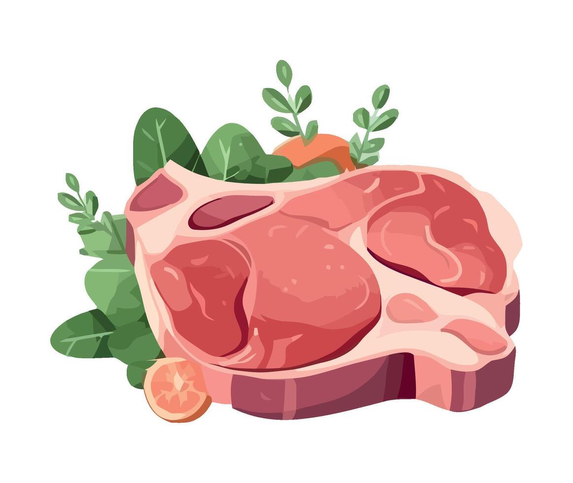 Fresh pork fillet grilled to perfection, gourmet meal icon isolated vector