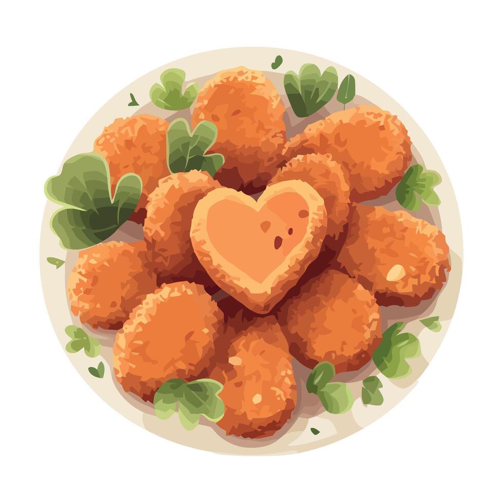 Fresh fried meal with vegetarian ingredients icon isolated vector