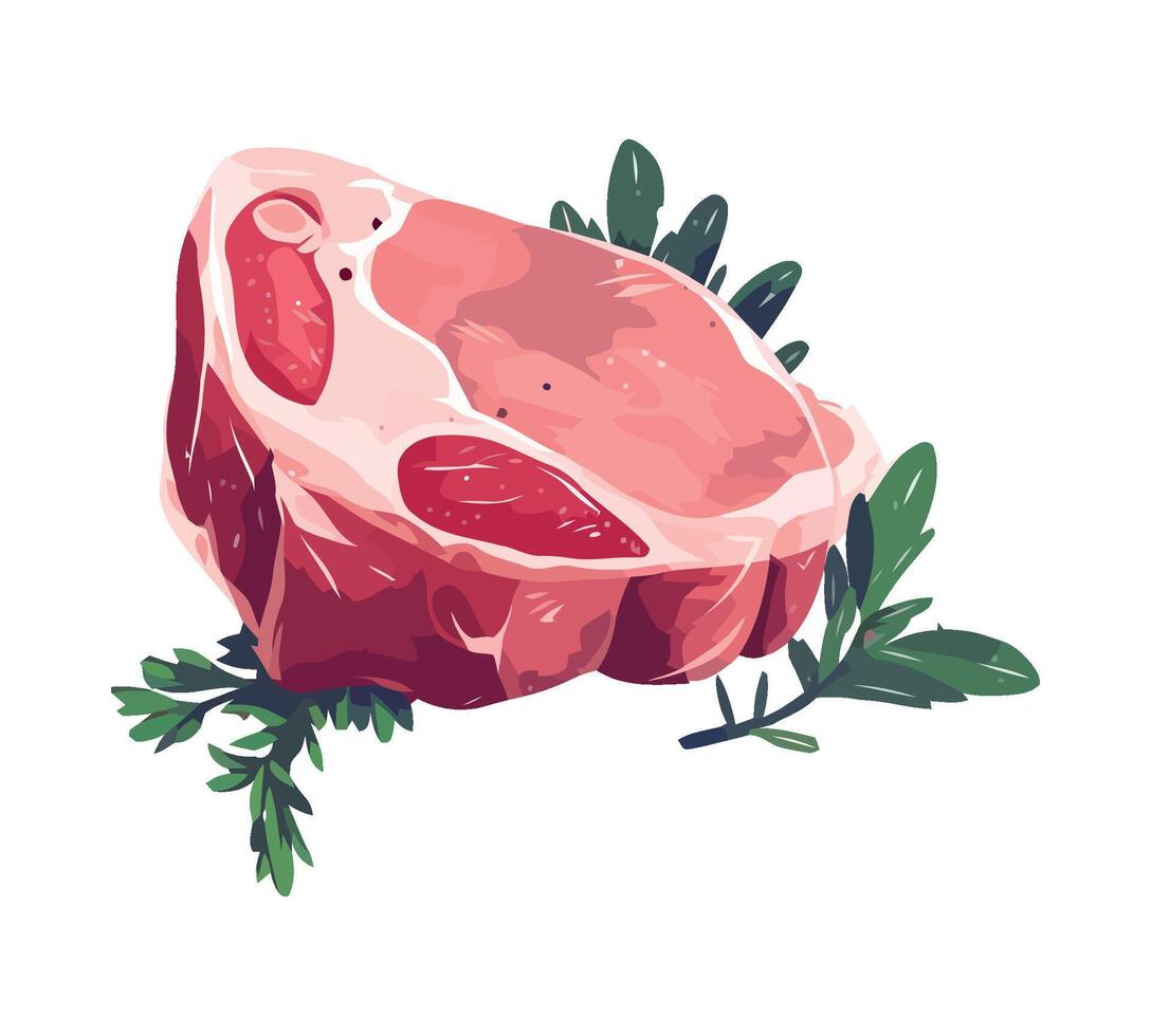 Freshly grilled pork chop, a gourmet meal icon isolated vector