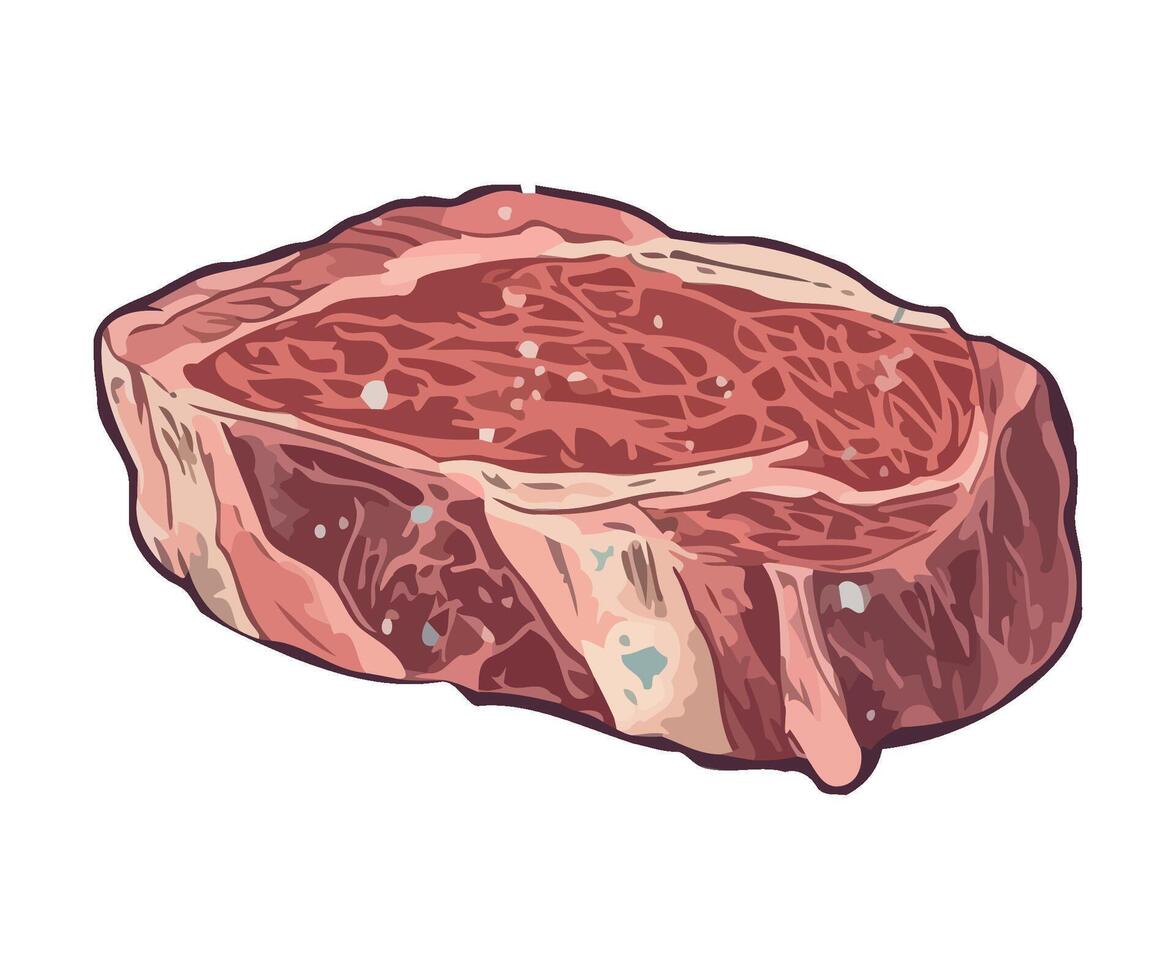 Grilled pork steak, fresh and delicious meal icon isolated vector