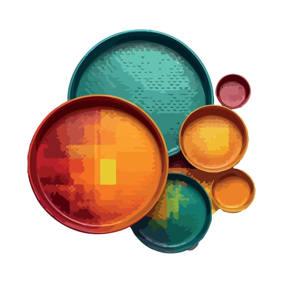 colored circles create abstract decoration icon isolated vector