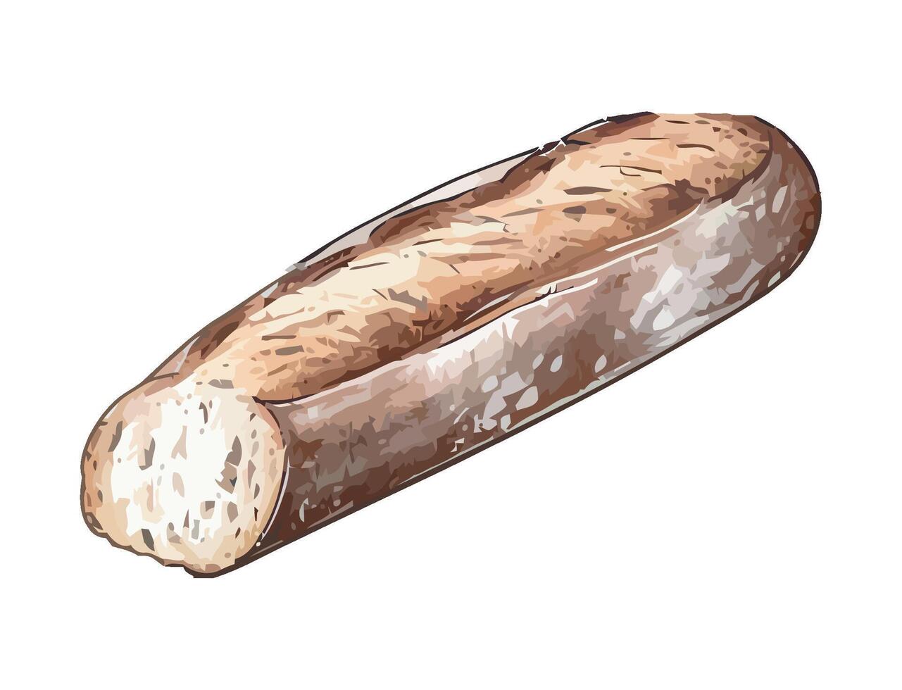 Fresh baguette bread, a gourmet meal icon isolated vector