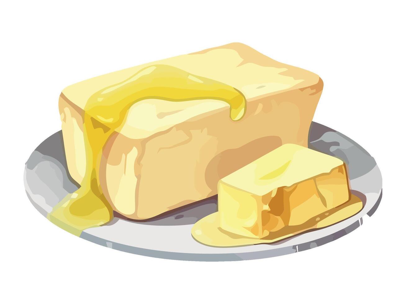 Gourmet butter plate fresh icon isolated vector