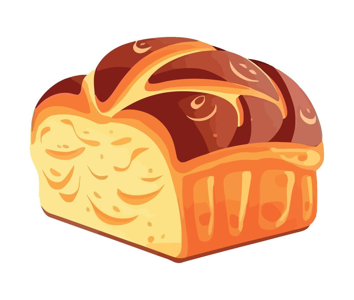 Homemade baked bread sweet delicious icon isolated vector