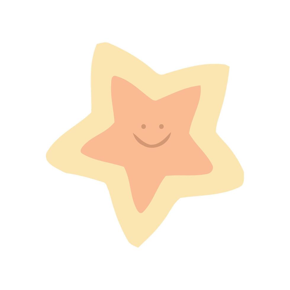 Cute cartoon star shape backdrop icon isolated vector