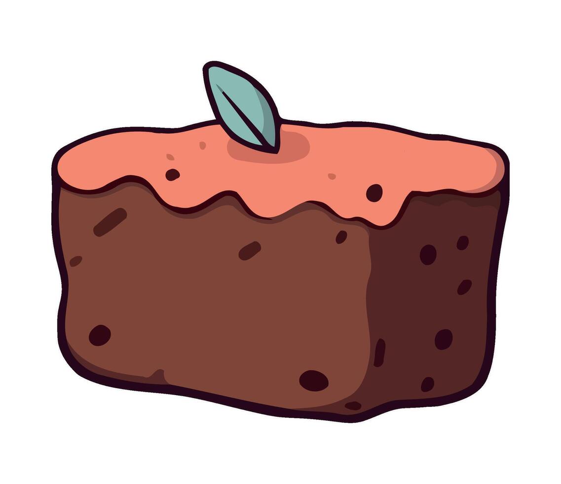 Sweet food icon cake chocolate isolated vector
