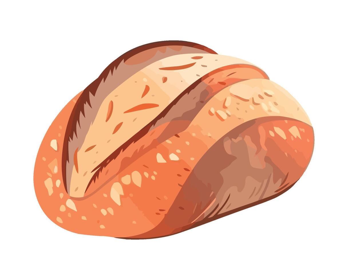 Fresh baked bread for breakfast icon isolated vector