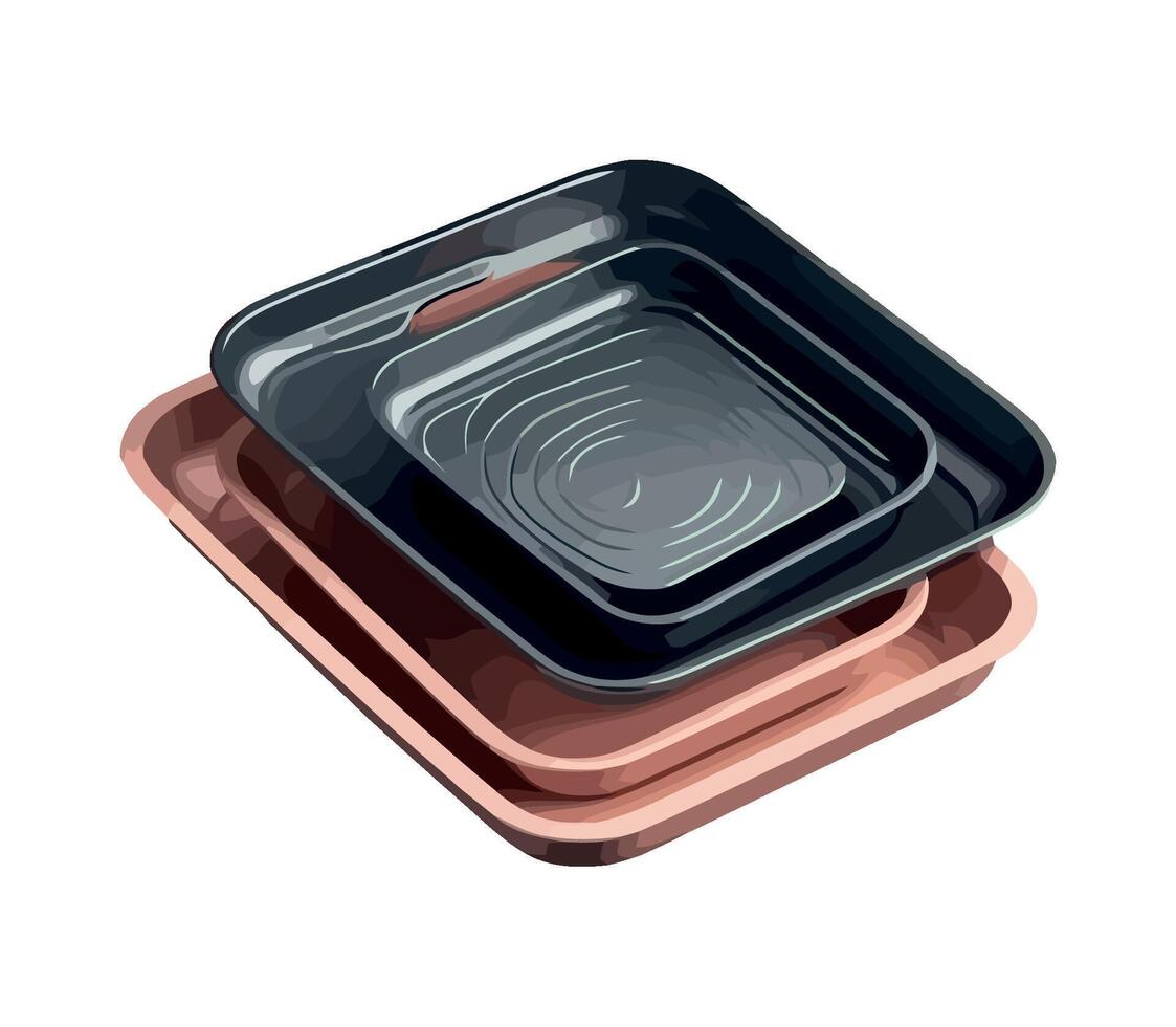 Empty plastic bowl on white background icon isolated vector
