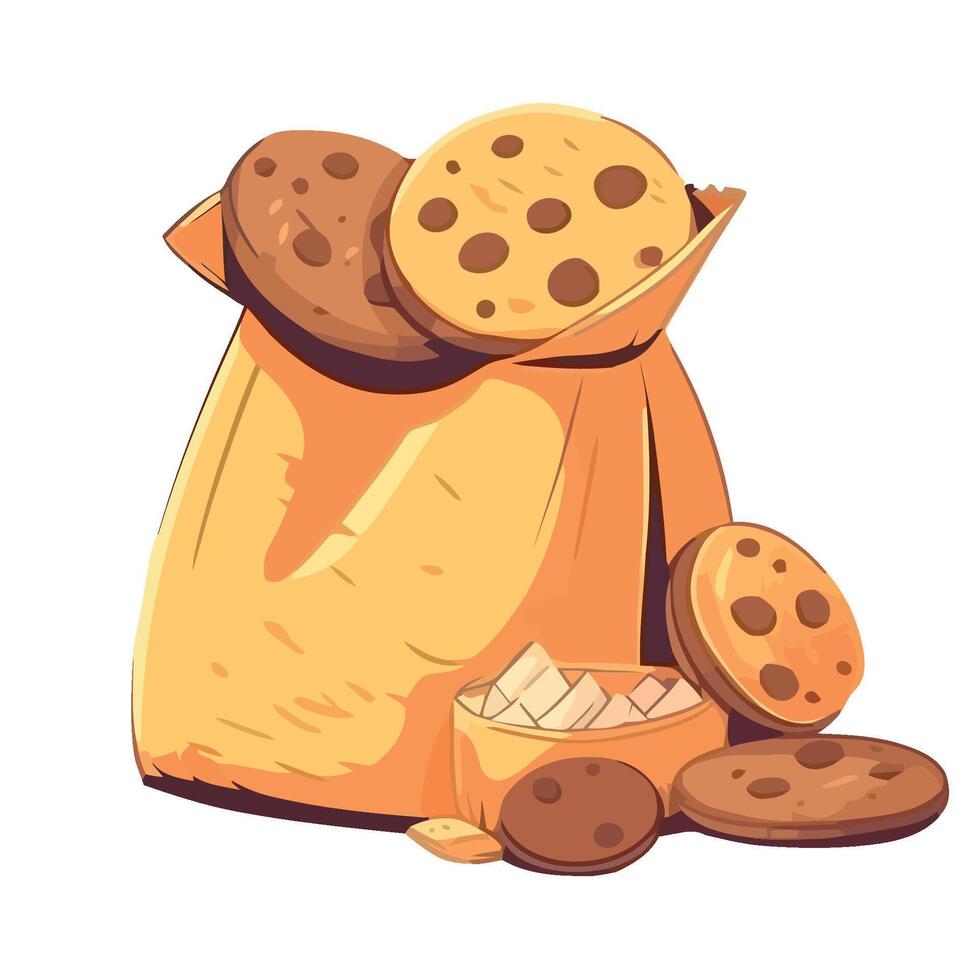 Freshly baked cookies, a gourmet meal icon icon isolated vector