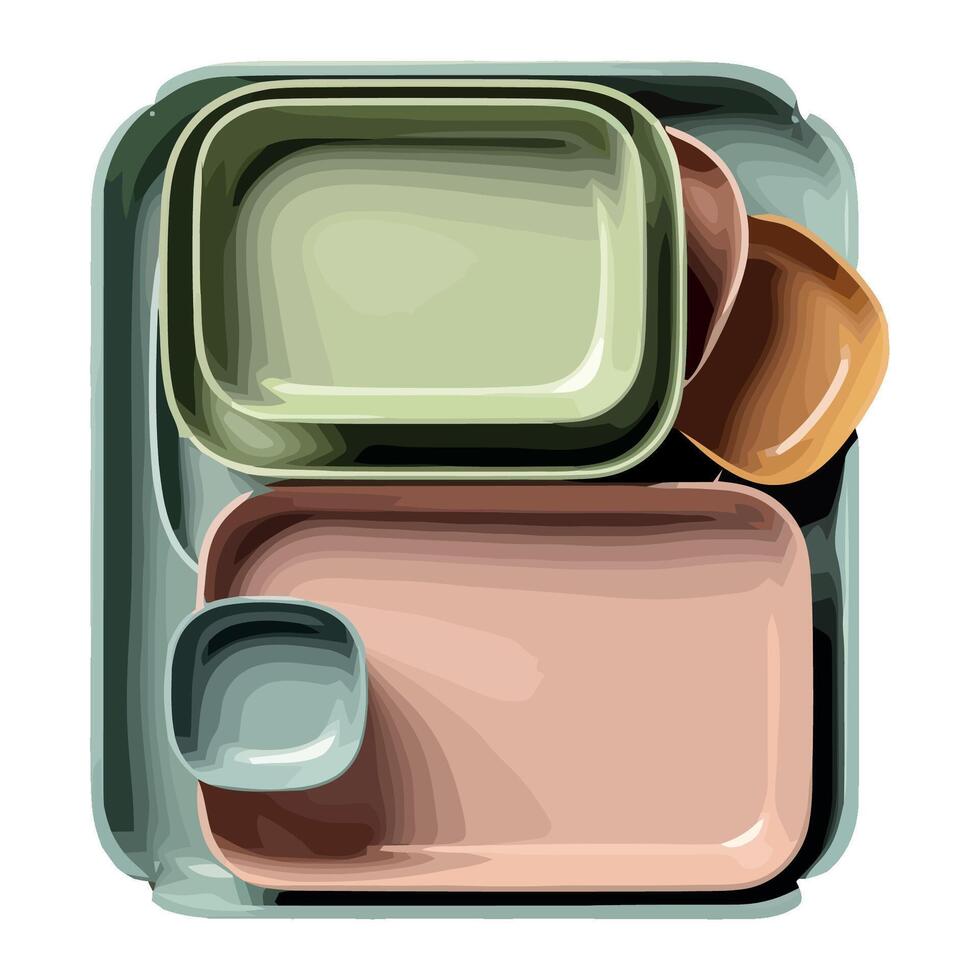 Multi colored plastic containers icon isolated vector