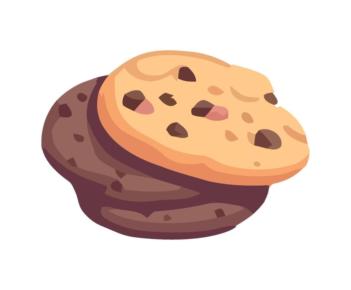 Fresh organic stack of cookies icon isolated vector