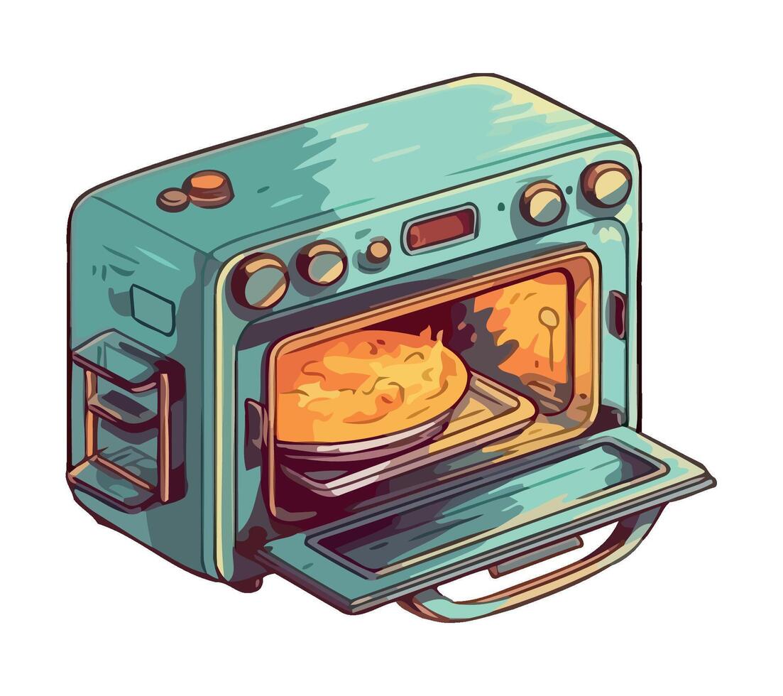 Freshly baked bread in modern kitchen appliance icon isolated vector